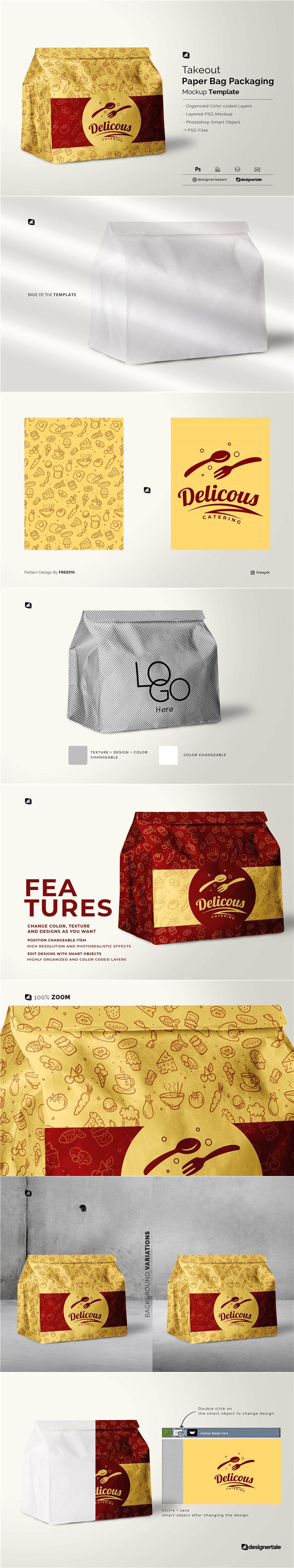 外卖纸袋包装设计样机