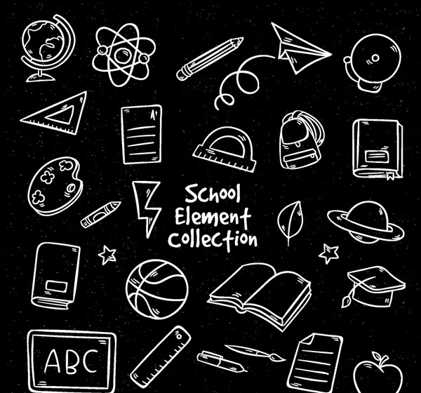 粉笔绘校园元素