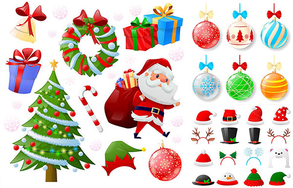 圣诞节元素矢量