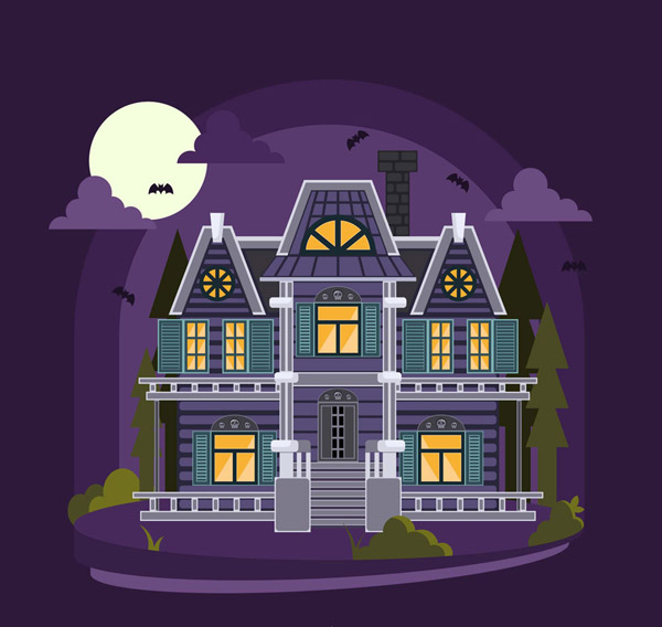 万圣节夜晚住宅