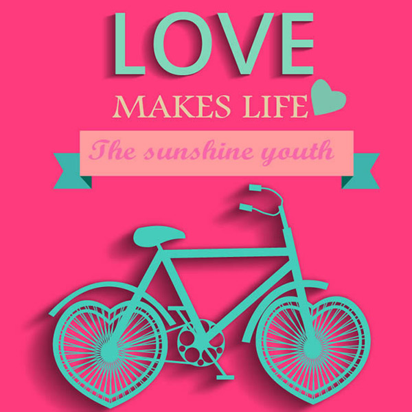 情人节卡通自行车