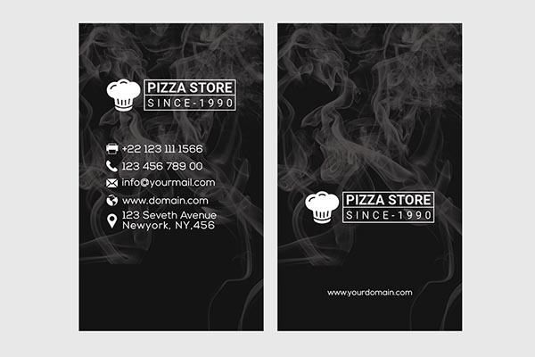 披萨店名片模板