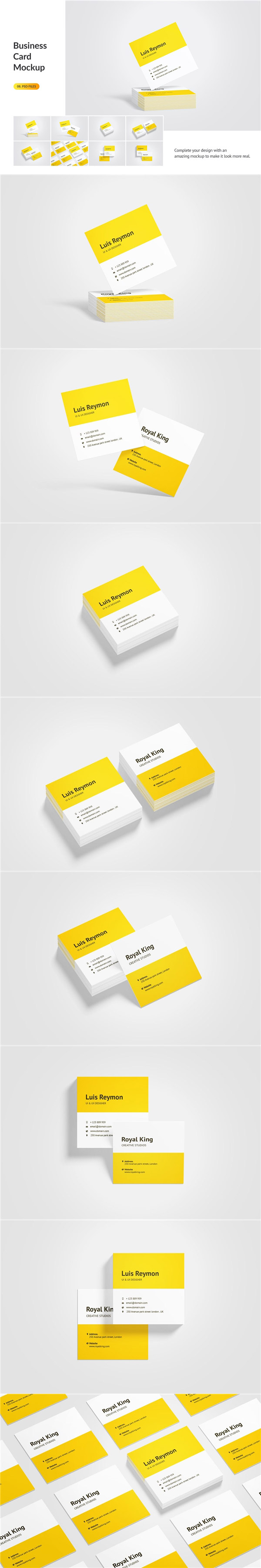 方形商务名片样机