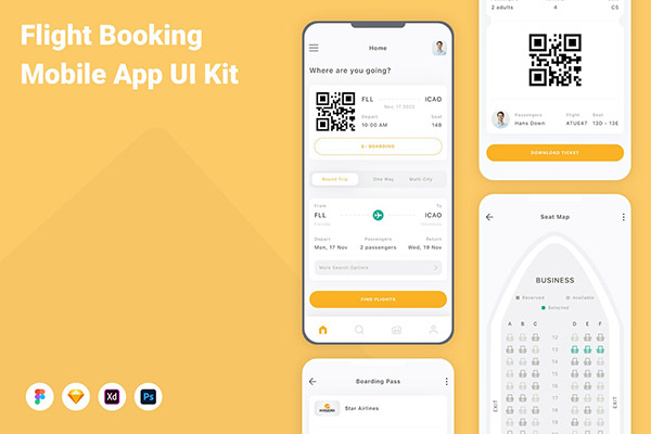 航班预订APP模板