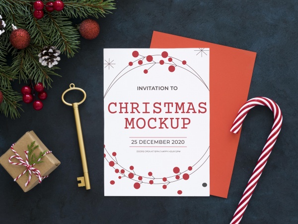 圣诞节邀请卡样机