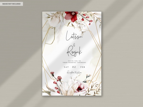 淡雅花卉装饰邀请函