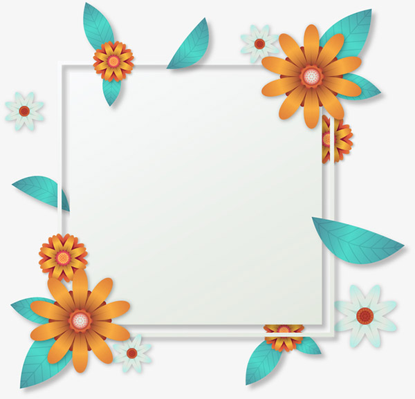 清新唯美花卉边框