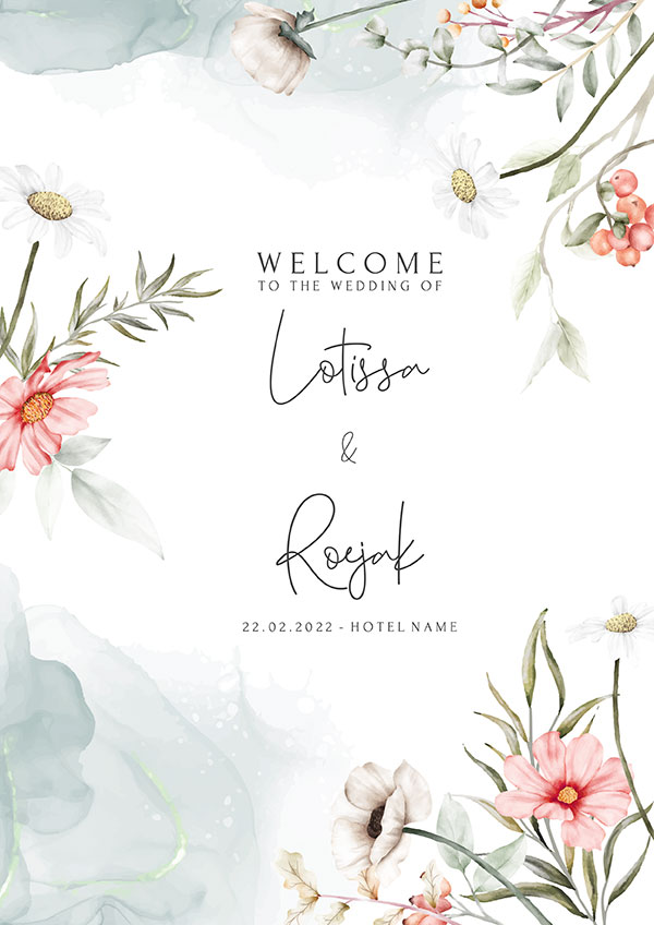 文艺水彩婚礼邀请函