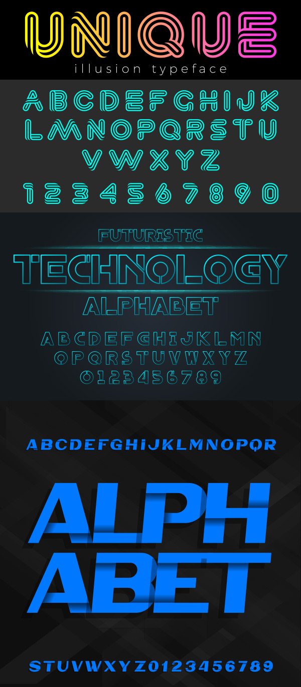 个性英文字体矢量